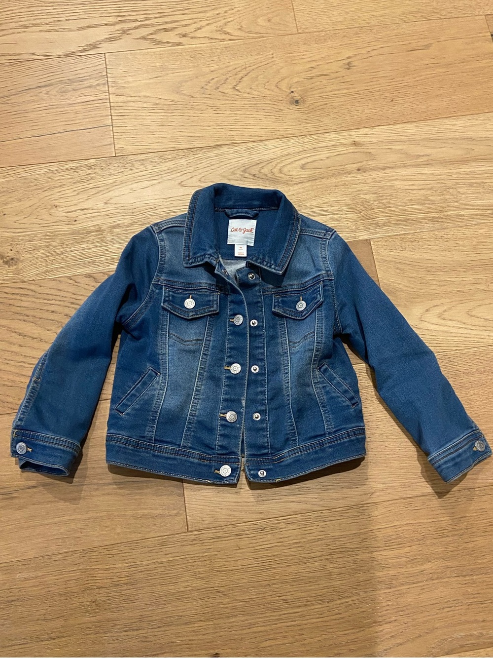 Cat & Jack Girls' Blue Denim Jacket - Classic Jean Coat